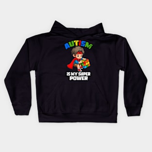 Autism Is My Super Power, Strong Boy Kids Hoodie